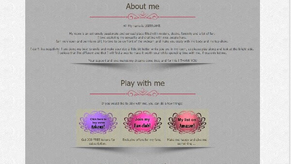 Design 3 - Chaturbate profile already created