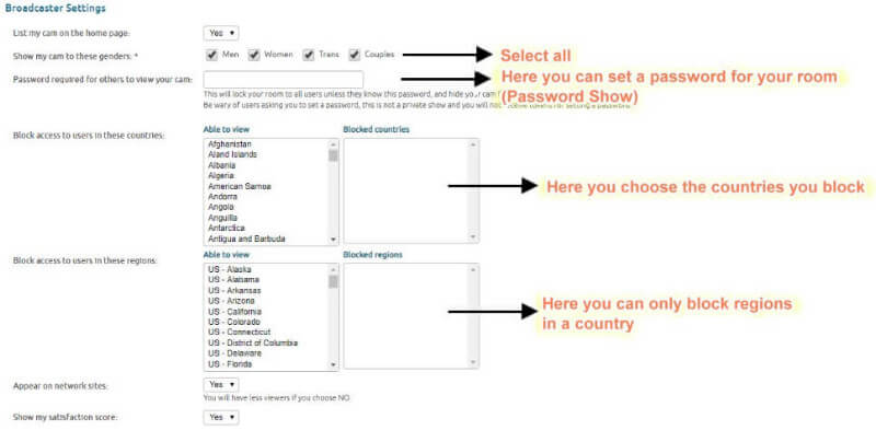 select which regions you want to block