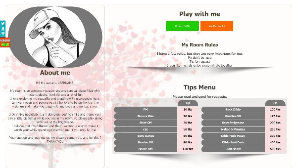 Design 12 - Chaturbate profile already created