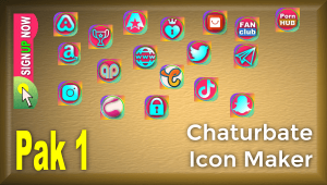 Pak 1 - Chaturbate Social Media Button and Icon Maker