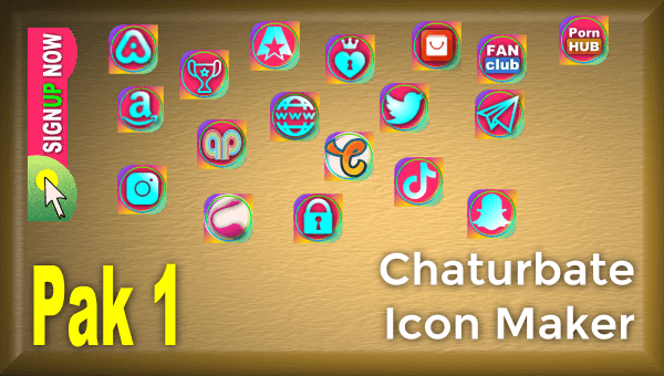 Pak 1 - Chaturbate Social Media Button and Icon Maker