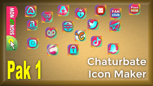 Pak 1 – Chaturbate Social Media Button and Icon Maker