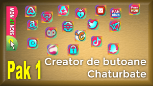 Pak 1 - Creator de butoane și pictograme social media pentru Chaturbate