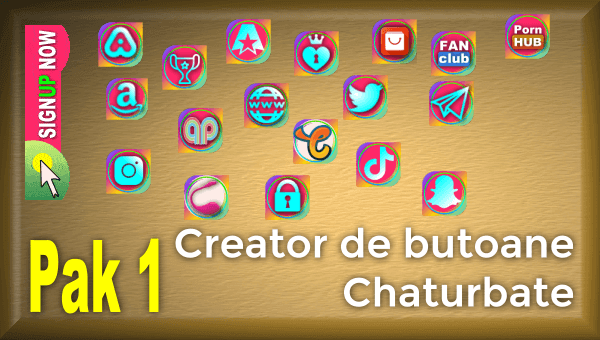 Pak 1 - Creator de butoane și pictograme social media pentru Chaturbate