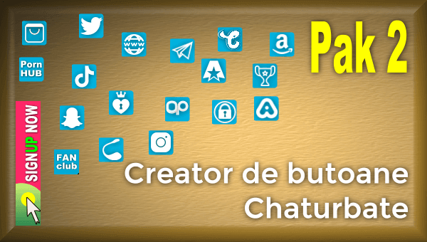 Pak 2 - Creator de butoane și pictograme social media pentru Chaturbate