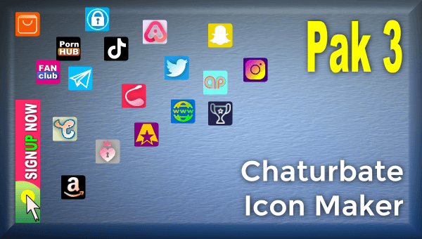 Pak 3 - Chaturbate Social Media Button and Icon Maker
