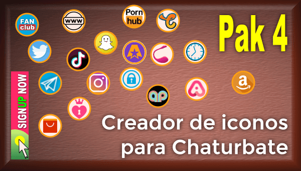 Pak 4 - Creador de iconos y botones de redes sociales para Chaturbate
