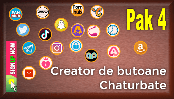 Pak 4 - Creator de butoane și pictograme social media pentru Chaturbate