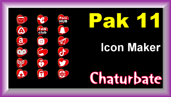 Pak 11 - Chaturbate Social Media Button and Icon Maker