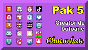 Pak 5 – Creator de butoane și pictograme social media pentru Chaturbate