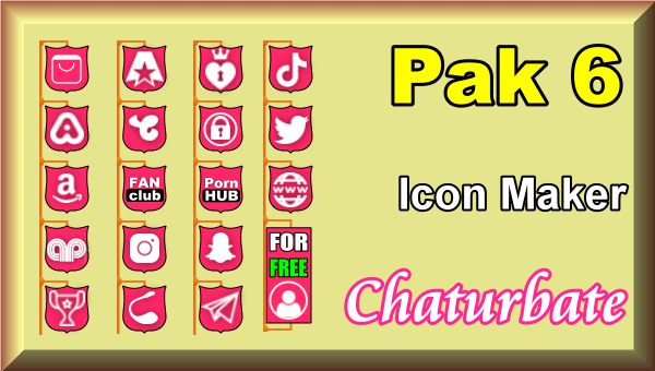 Pak 6 - Chaturbate Social Media Button and Icon Maker