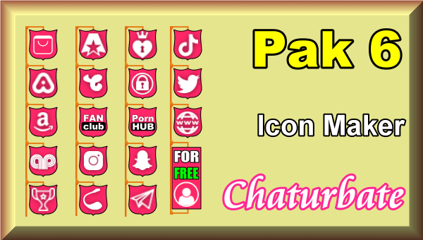 Pak 6 – Chaturbate Social Media Button and Icon Maker