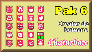 Pak 6 - Creator de butoane și pictograme social media pentru Chaturbate