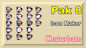 Pak 8 – Chaturbate Social Media Button and Icon Maker