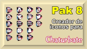 Pak 8 – Creador de iconos y botones de redes sociales para Chaturbate