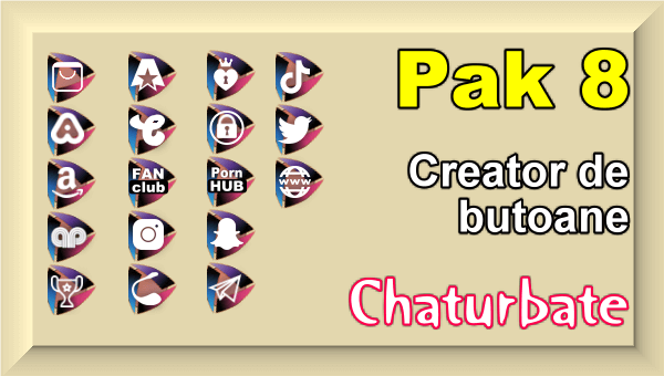 Pak 8 - Creator de butoane și pictograme social media pentru Chaturbate