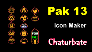Pak 13 - Chaturbate Social Media Button and Icon Maker