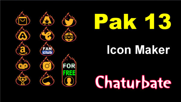 Pak 13 - Chaturbate Social Media Button and Icon Maker