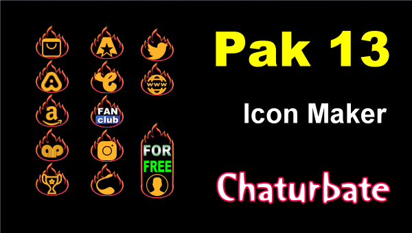 Pak 12 - Chaturbate Social Media Button and Icon Maker
