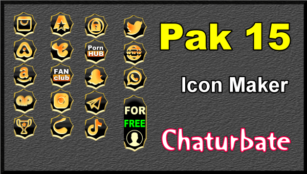 Pak 15 - FREE Chaturbate Social Media Button and Icon Maker