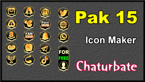 Pak 15 – FREE Chaturbate Social Media Button and Icon Maker