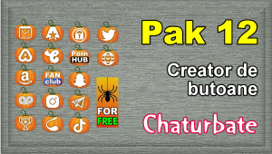Pak 12 - Creator de butoane și pictograme social media pentru Chaturbate
