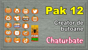 Pak 12 – Creator de butoane și pictograme social media pentru Chaturbate