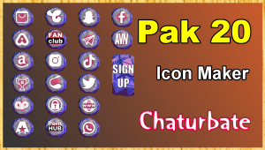 Pak 20 - FREE Chaturbate Social Media Button and Icon Maker