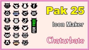 Pak 25 – FREE Chaturbate Social Media Button and Icon Maker