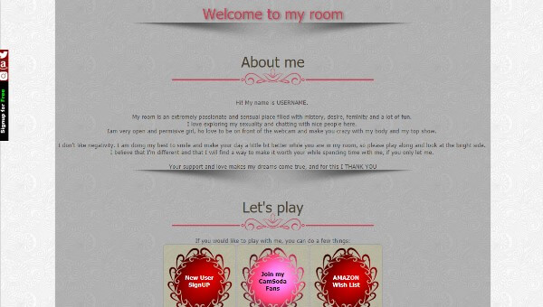 Camsoda Desen 3 - Cod complet deja creat pentru biogtafia ta pe site-ul Camsoda