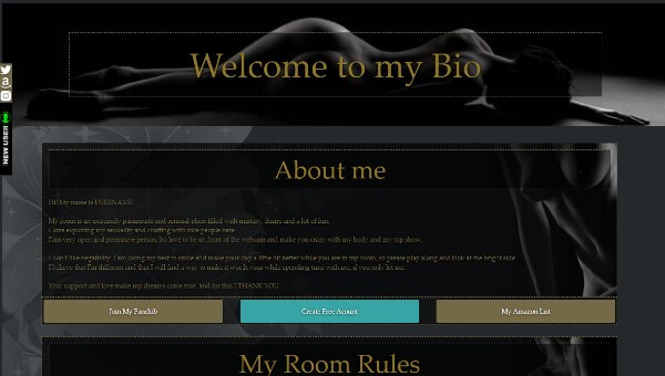 Camsoda Desen 7 - Cod complet deja creat pentru biogtafia ta pe site-ul Camsoda