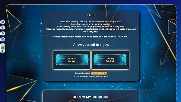 Design 71 - Chaturbate BIO profile already created