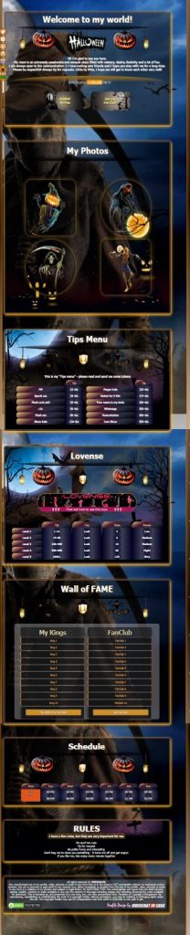 Demo desen 77 - profil VideoChat Halloween deja creat pentru Chaturbate