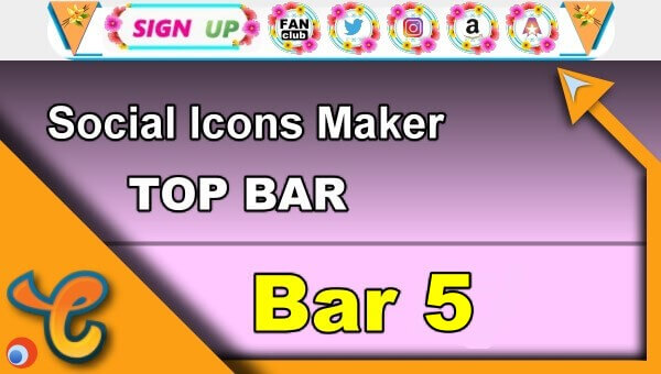 Top Bar 5 - Generate social icons for your Chaturbate BIO
