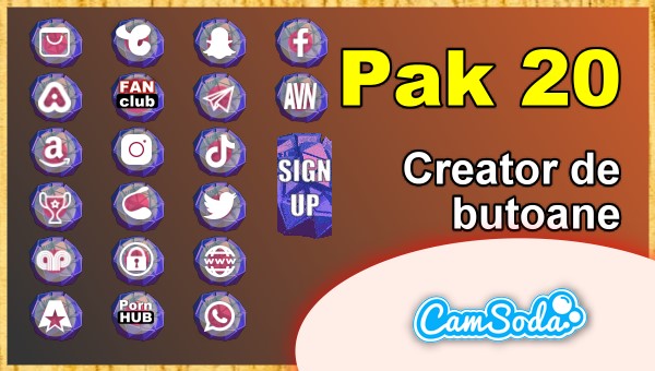 CamSoda - Pak 20 - Generator de butoane și pictograme social media