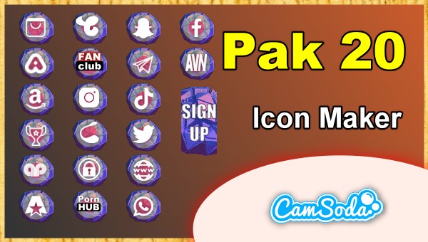 CamSoda - Pak 20 - Social Media Icon Maker Online Tool
