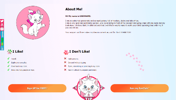 Camsoda Desen 33 - Cod complet deja creat pentru biogtafia ta pe site-ul Camsoda