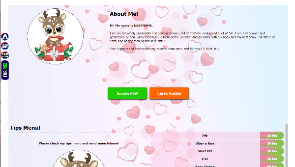 Camsoda Desen 37 - Cod complet deja creat pentru biogtafia ta pe site-ul Camsoda