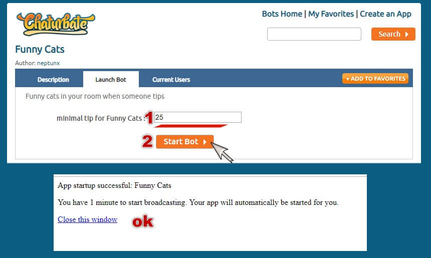 The steps to configure funny cats for chaturbate