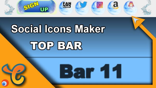 Top Bar 11 - Generate social icons for your Chaturbate BIO