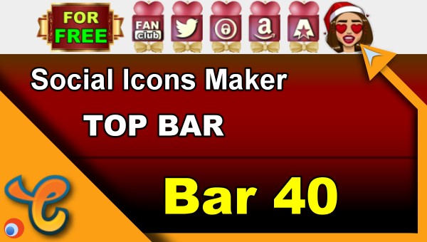 Top Bar 40 - Generate social icons for your Chaturbate BIO