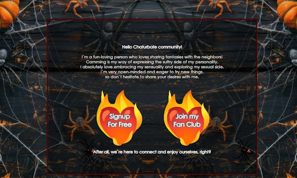 Design 127 - Chaturbate BIO profile already created