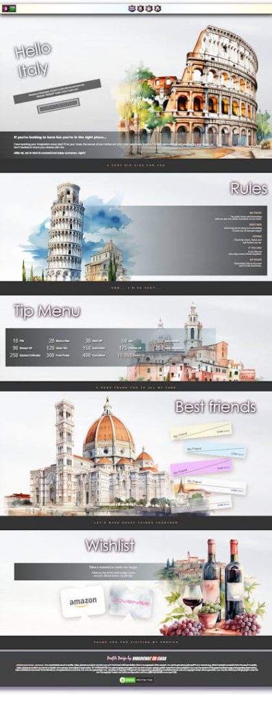 demo - Design 150 - Chaturbate BIO profile already created